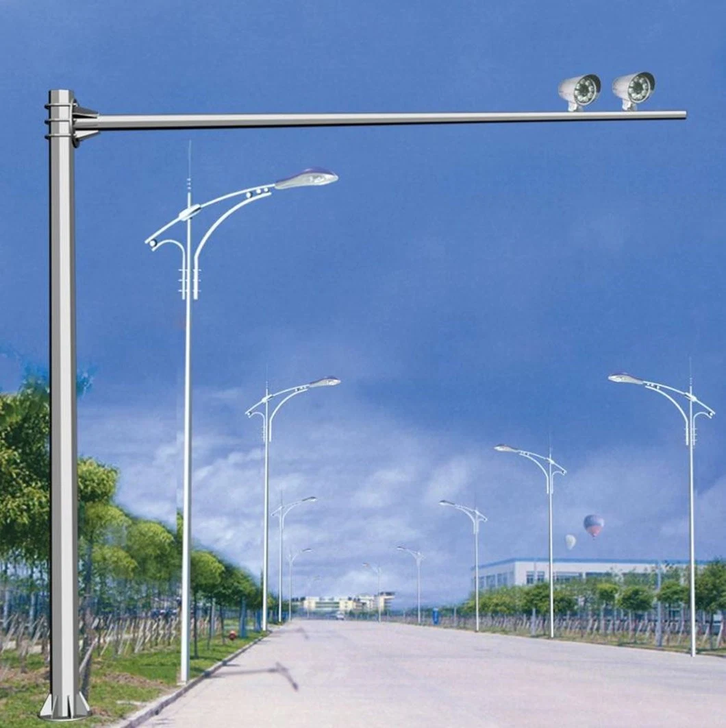 H10m Q235 Single Arm Traffic and Telescopic CCTV Camera Mast Steel Pole for Monitoring